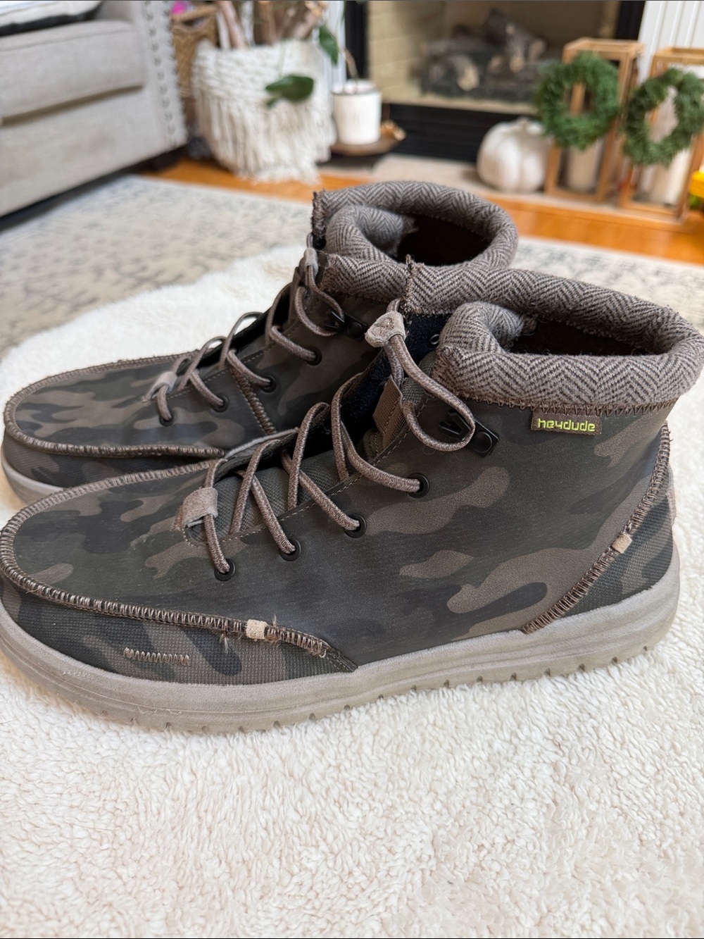 Hey Dude Men’s Bradley Woodland Camo Boots - Brown/Green